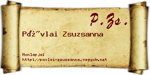 Pávlai Zsuzsanna névjegykártya